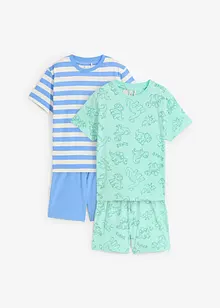 Kort pyjamas av ekologisk bomull (set i 4 delar), bonprix