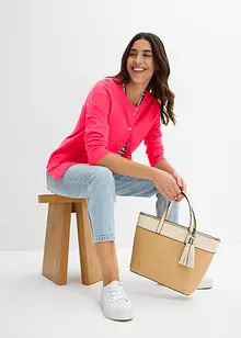 Cardigan med rund halsringning, bonprix