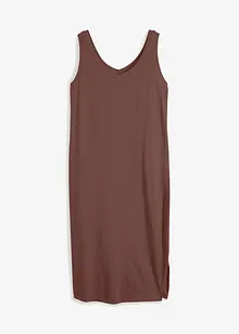 Jerseyklänning med slits, bonprix