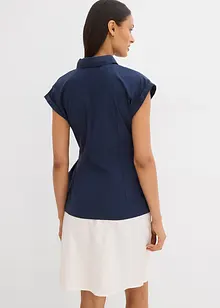 Kortärmad blus med knytdetalj, bonprix