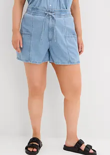 Jeansshorts med resårlinning och High Waist, bonprix