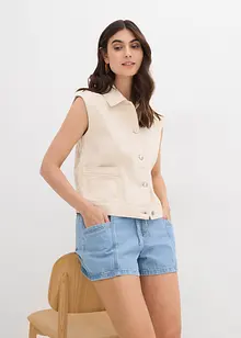 Jeansshorts med resårlinning och High Waist, bonprix