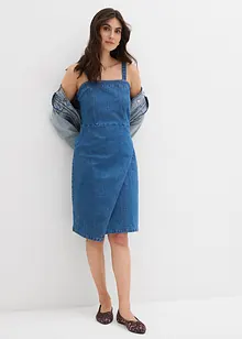 Jeansklänning i omlottstil, bonprix