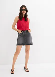 Jeanskjol med asymmetrisk midja, bonprix