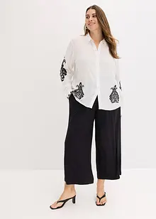 Blus med broderi av mjuk viskosmix, bonprix