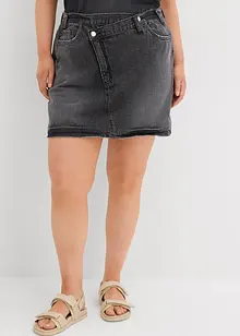 Jeanskjol med asymmetrisk midja, bonprix