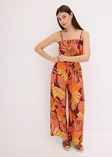 Mönstrad jumpsuit av viskos med mjukt fall, bonprix