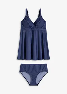 Lång tankini (2 delar) med jeanslook, bonprix