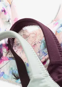 BH utan bygel, med mjuk ekologisk bomull (3-pack), bonprix