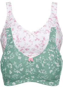 BH utan bygel (2-pack) i ekologisk bomull, bonprix