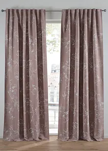 Mörkläggande gardinlängd med bladmönster (1 styck), bonprix
