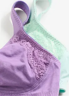 T-shirtbehå utan bygel med bomull (2-pack), bonprix