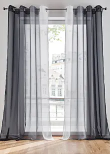 Gardin med färgskiftning i återvunnen polyester (2-pack), bonprix