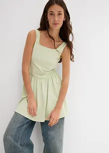 Långt linne i elastisk bomullsmix, bonprix