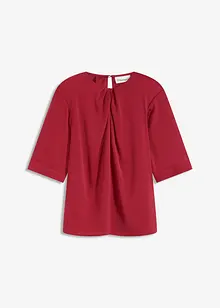 Blustopp i glansig satin, bonprix