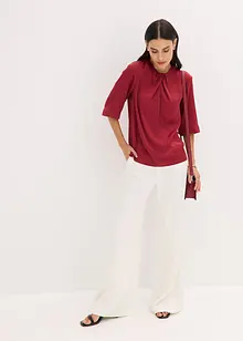 Blustopp i glansig satin, bonprix