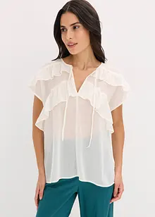 Chiffongblus med volanger, bonprix
