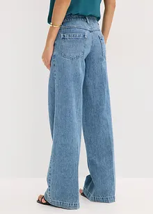 Jeans med vida ben, Mid Waist, Low Stretch Full Length, bonprix