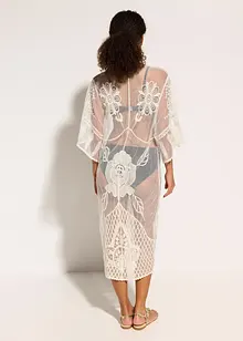 Transparent strandkimono med spets, bonprix
