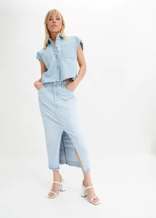 Kort boxy jeansblus, bonprix