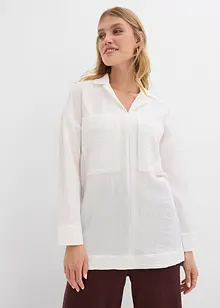 Skjortblus i mjuk viskosmix, bonprix