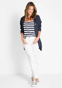 Stretchbyxa med raka ben Mid Waist, bonprix