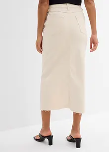 Jeanskjol med slits, bonprix