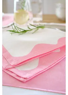 Tygservetter i ekologisk bomull med kontrastfärgade kanter (2-pack), bonprix