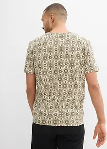 T-shirt med kort knappslå, av ren bomull, bonprix