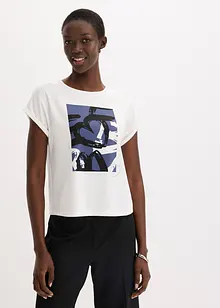 Topp med viskos och glitterstenar, bonprix