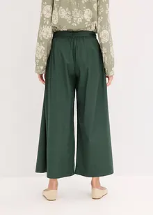 Byxa i poplin av bomullsmix + skärp (2 delar), bonprix