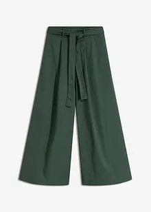 Byxa i poplin av bomullsmix + skärp (2 delar), bonprix
