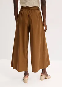 Byxa i poplin av bomullsmix + skärp (2 delar), bonprix