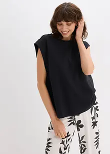 Topp med ribbade ärmringningar, bonprix