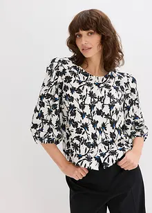 Kortärmad blus av material med struktur, bonprix