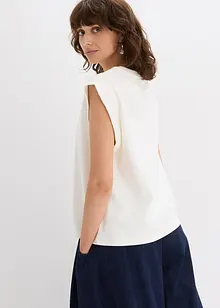 Topp med ribbade ärmringningar, bonprix