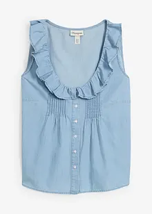 Bluslinne i denim av ekologisk bomull, bonprix