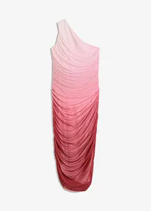 One shoulder-klänning med meshinfällning, bonprix