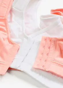 BH med framknäppning utan bygel (2-pack), ekologisk bomull, bonprix