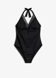 Baddräkt med halterneck och djup ringning, bonprix