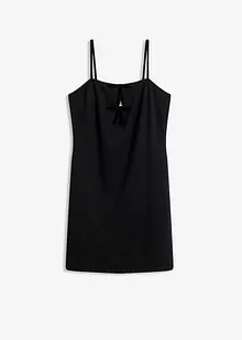 Miniklänning med detalj i skinnimitation, bonprix