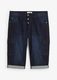 Stretchiga jeansbermudas i cargomodell, Loose Fit, bonprix