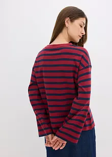 Randig topp av ren ekologisk bomull, bonprix