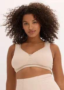 T-shirtbehå i minimizermodell utan bygel, med ekologisk bomull (2-pack), bonprix