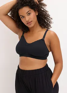 Amningsbehå utan bygel, med ekologisk bomull (2-pack), bonprix