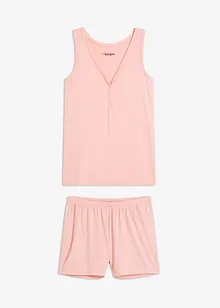 Pyjamas i mjukt, ribbat material, med shorts, bonprix