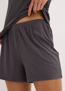 Pyjamas i mjukt, ribbat material, med shorts, bonprix