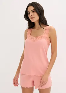 Pyjamas med shorts och ljuvlig spets, bonprix