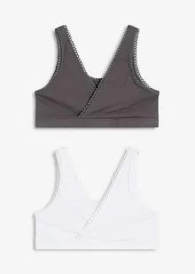 Vändbar BH-topp med mjuk, ekologisk bomull (2-pack), bonprix