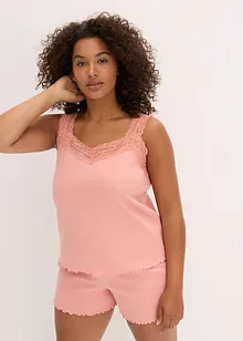 Pyjamas med shorts och ljuvlig spets, bonprix